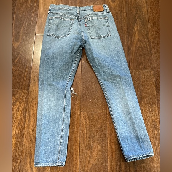 Levi’s 501 S Skinny Distressed Button Fly Jeans - size W28 L28 - Picture 6 of 7